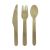Cubiertos de Bambu 17 cm 100 uni (Cuchara,Cuchillo,Tenedor).