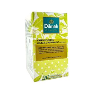 Te Rooibos Verde Jengibre Y Menta Dilmah 12x20 Saq