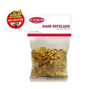 Maní Repelado Salado y Tostado El Peoncito 20 x 100 g. SIN TACC