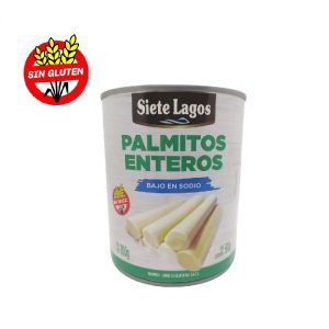 Palmitos Enteros Reducidos En Sodio Siete Lagos SIN TACC 12 x 800 g.