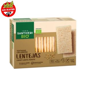Galletas tipo tostadas con Harina de Lenteja Santiveri 9X100g